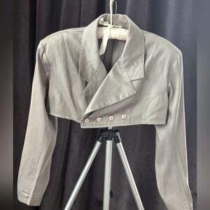 Vintage Gray Cropped Jacket By Parachute